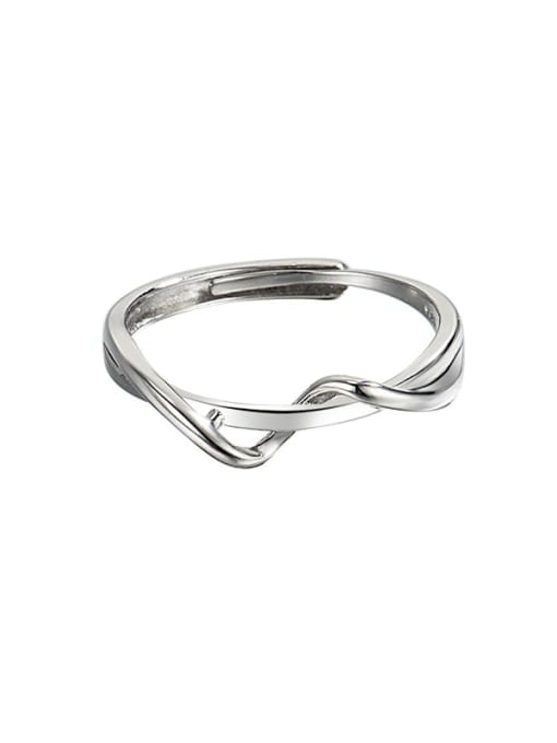 HAHN 925 Sterling Silver Irregular Minimalist Band Ring 1