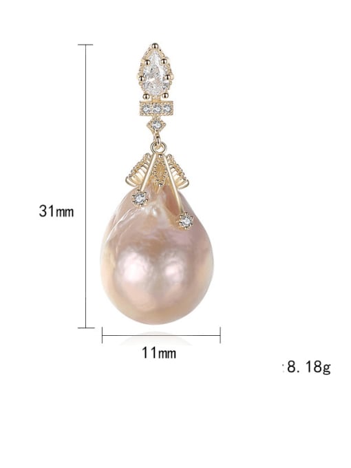 CCUI 925 Sterling Silver Freshwater Pearl White Water Drop Trend Drop Earring 4