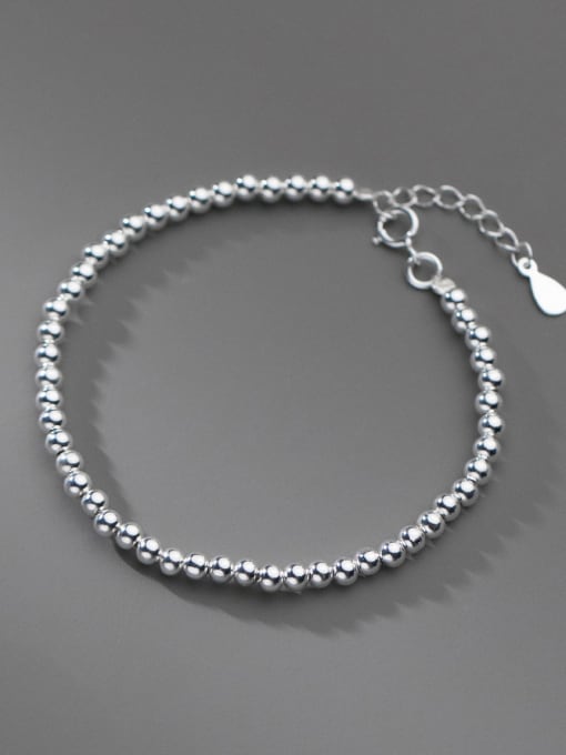 Rosh 925 Sterling Silver Bead Minimalist Beaded Bracelet 0
