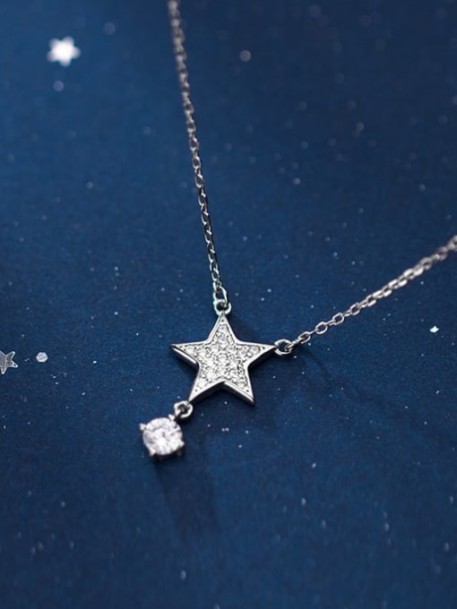 Rosh 925 Sterling Silver Rhinestone Star Minimalist Necklace 0