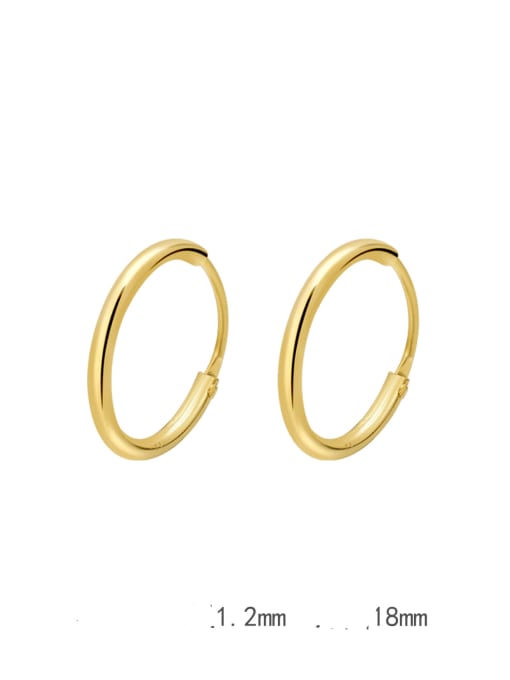 18K gold (medium) 925 Sterling Silver Geometric Minimalist Hoop Earring