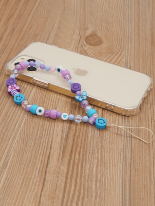 QT K210120C Multi Color Polymer Clay Smiley Bohemia Mobile Phone Accessories