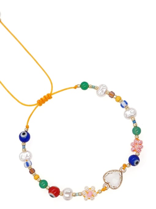 QT B220050B Multi Color Enamel Heart Bohemia Handmade Beaded Bracelet