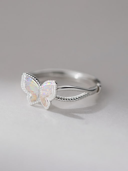 Rosh 925 Sterling Silver Butterfly Minimalist Band Ring 3