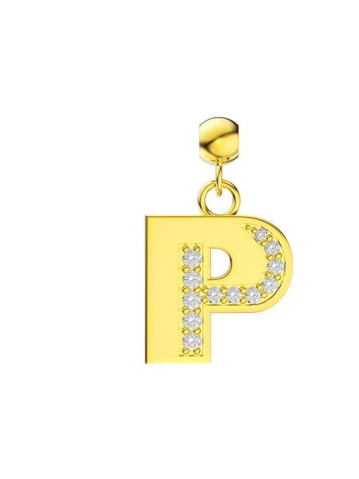 Single Letter P 925 Sterling Silver Cubic Zirconia Letter Minimalist Necklace