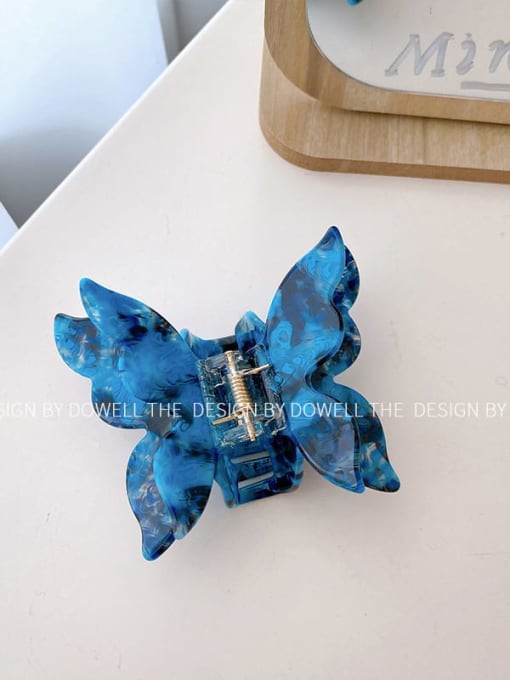 Mixed color blue black 8cm Cellulose Acetate Trend Butterfly Alloy Multi Color Jaw Hair Claw