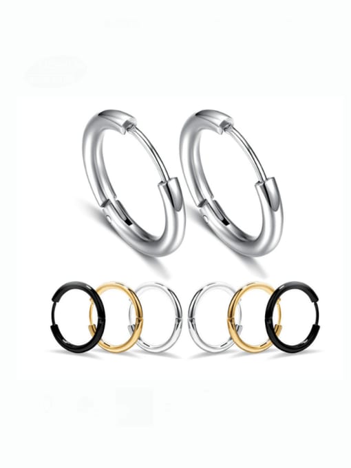 BSL Stainless steel Geometric Minimalist Huggie Earring 1