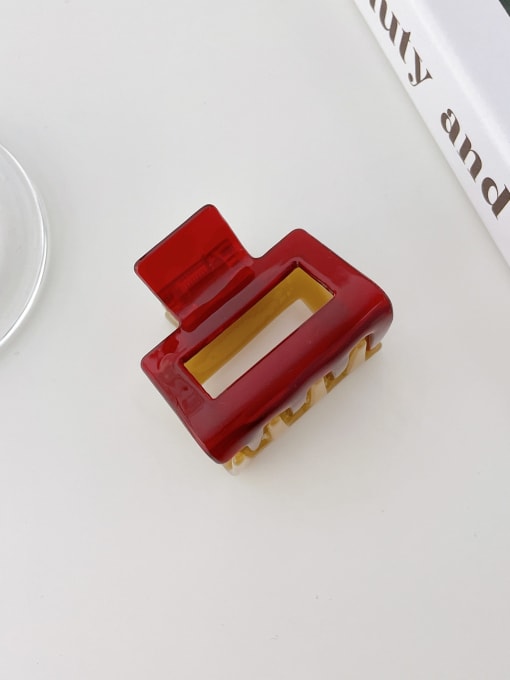 Small red and yellow 5.2cm Cellulose Acetate Minimalist Geometric Alloy Jaw Hair Claw