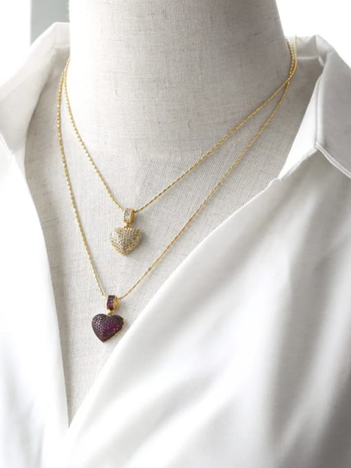 CC Brass Cubic Zirconia Heart Trend Necklace 1