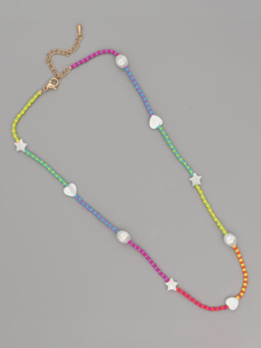 MMBEADS Multi Color  Miyuki beads Heart Shell  Bohemia Pure handmade  Necklace 1