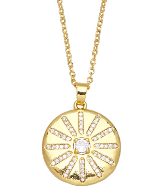 C Brass Cubic Zirconia Star Vintage Geometric Pendant Necklace