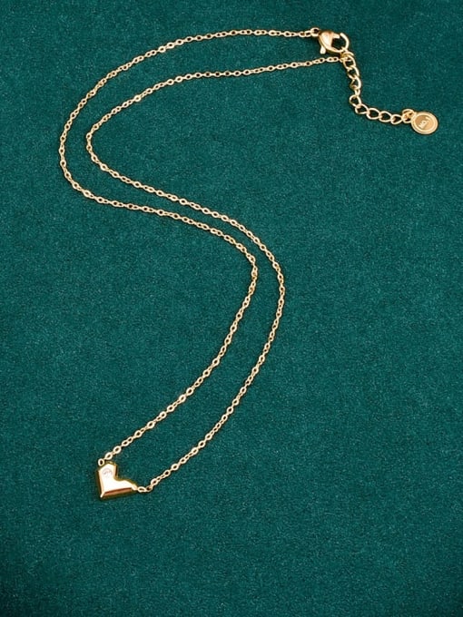 A TEEM Titanium Steel Minimalist Heart  Pendant Necklace 0