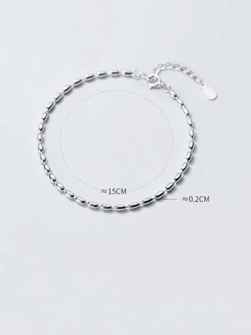 Rosh 925 Sterling Silver Oval Minimalist Beaded Bracelet 1