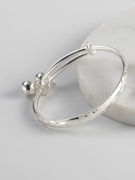 XBOX 925 Sterling Silver Bell Minimalist Band Bangle 2