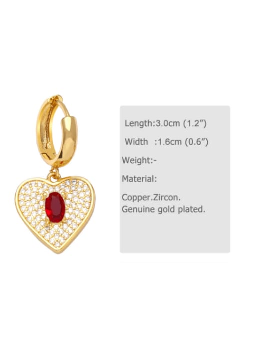 CC Brass Cubic Zirconia Heart Vintage Huggie Earring 4