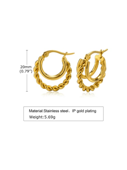 CONG Stainless steel Geometric Minimalist Hoop Earring 2