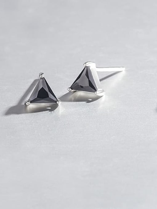 HAHN 925 Sterling Silver Cubic Zirconia Triangle Minimalist Stud Earring 4