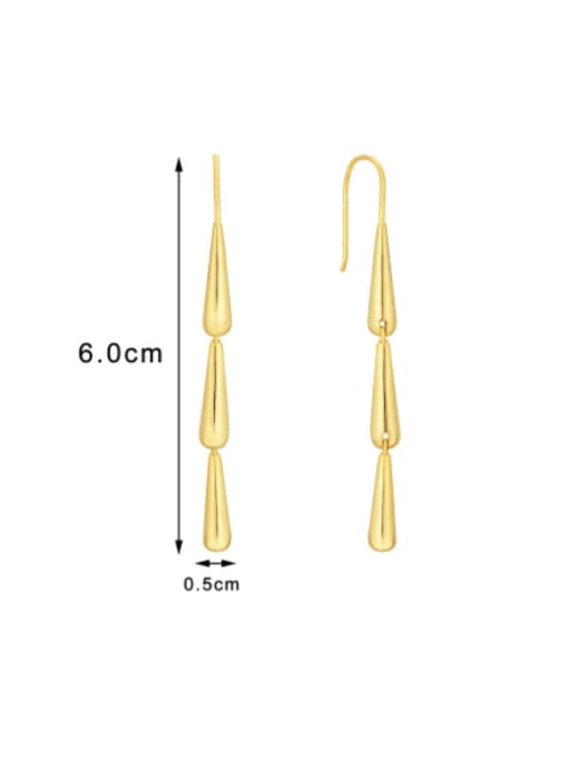 CHARME Brass Water Drop Minimalist Hook Earring 1