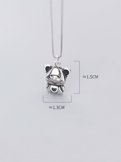 Rosh 925 Sterling Silver With Antique Silver Plated Cute Hollow Mouse Pendants 2