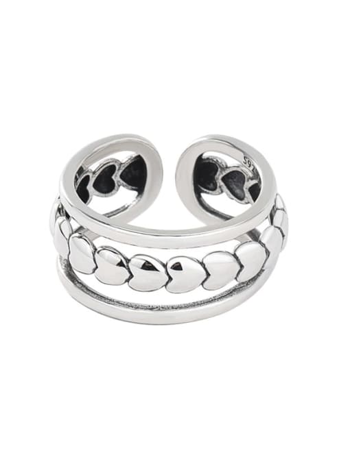 XBOX 925 Sterling Silver Smooth Heart Vintage Stackable Ring 0