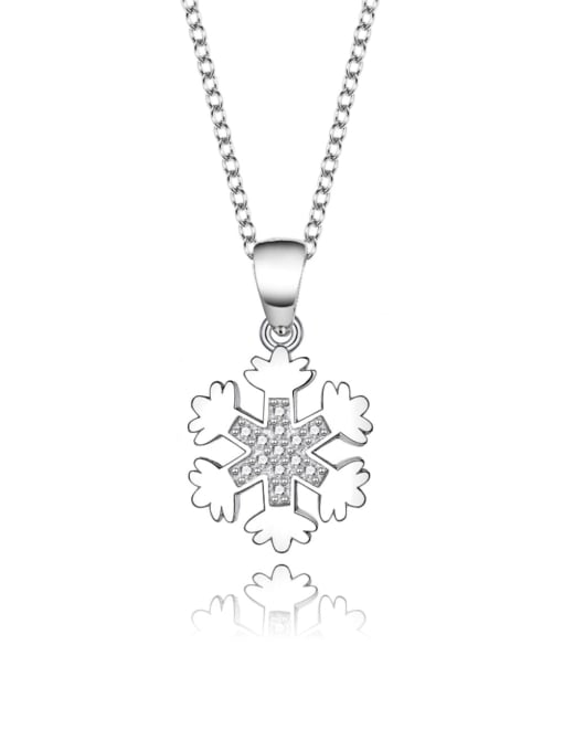 BC-Swarovski Elements 925 Sterling Silver Cubic Zirconia Flower Dainty Necklace 0