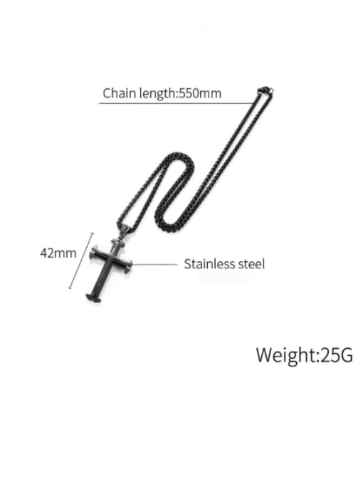 Open Sky Titanium Steel Cross Minimalist Necklace 2