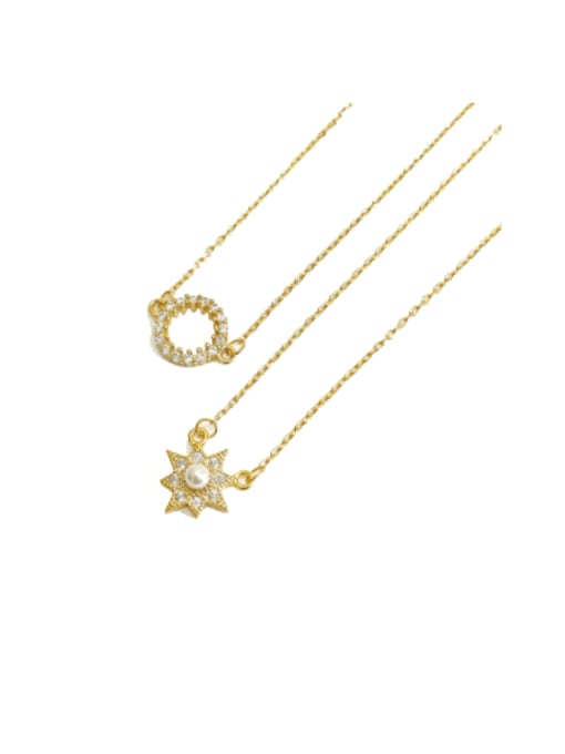 Boomer Cat 925 Sterling Silver With Gold Plated Cute Star Round Necklaces 0