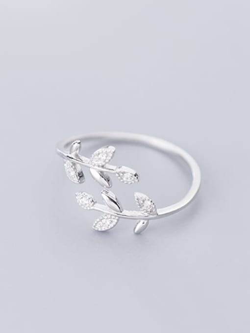 Rosh 925 Sterling Silver Cubic Zirconia Cute Leaves Free Size Ring 3