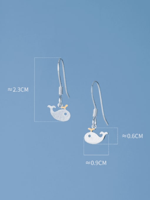 Rosh 925 Sterling Silver Dolphin Minimalist Hook Earring 3