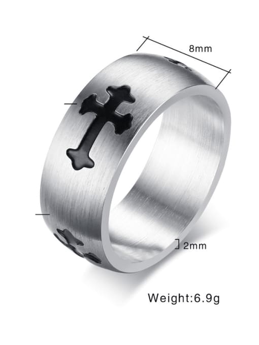CONG Stainless steel Cross Minimalist Band Ring 1