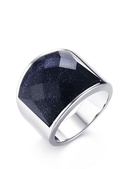CONG Stainless steel Acrylic Geometric Vintage Band Ring