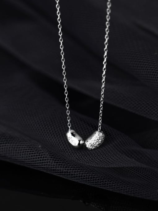 silver 925 Sterling Silver Cubic Zirconia Round Minimalist Necklace