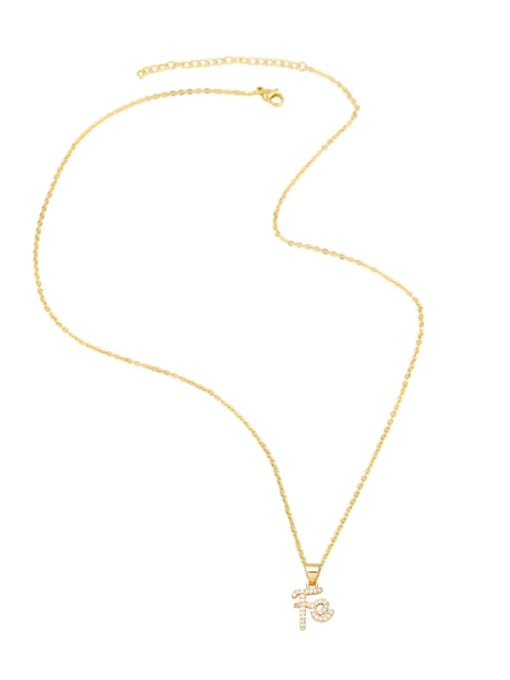CC Brass Cubic Zirconia Boy Cute Letter  Pendant Necklace 3