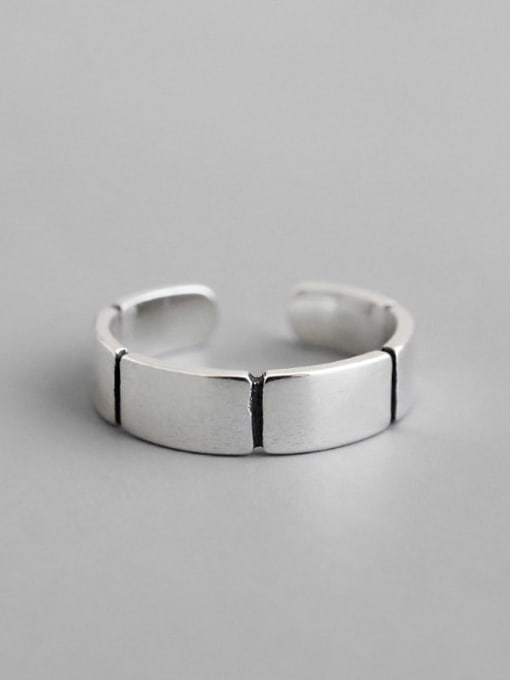 DAKA 925 Sterling Silver Smooth Geometric Minimalist Band Ring 4