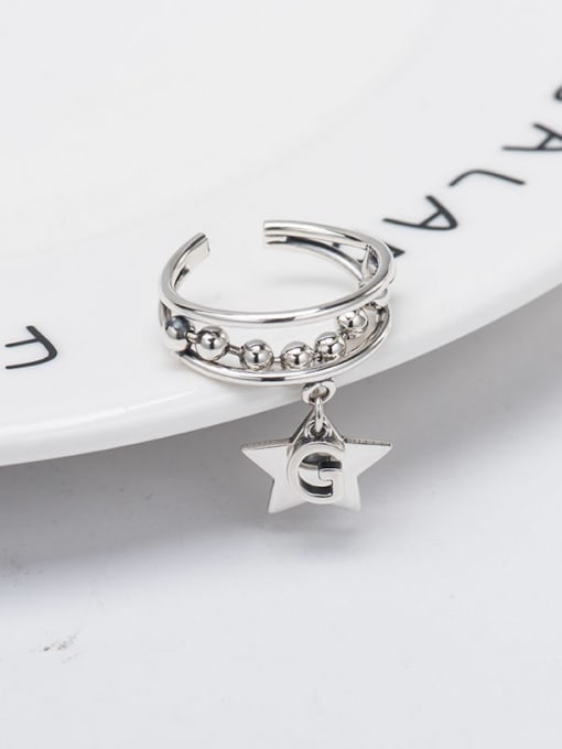 XBOX 925 Sterling Silver Bead Star Vintage Band Ring 1