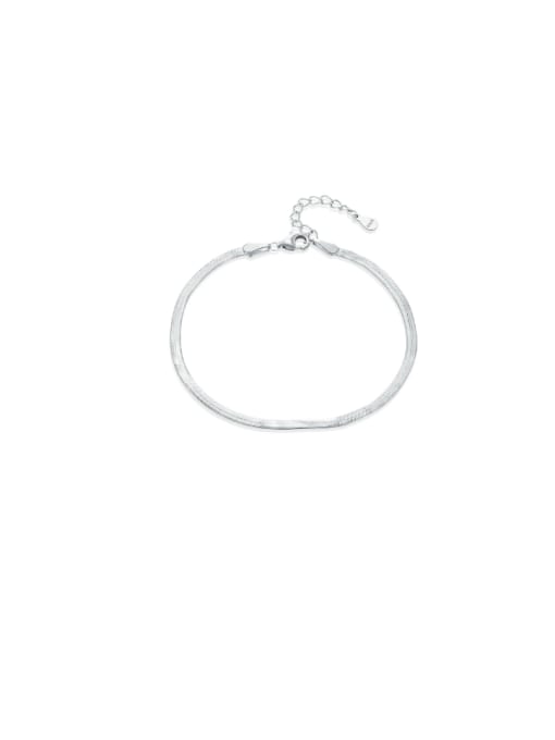 MODN 925 Sterling Silver Snake Bone Chain Minimalist Link Bracelet 0