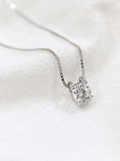 DAKA S925 Sterling Silver personalized single diamond necklace 3