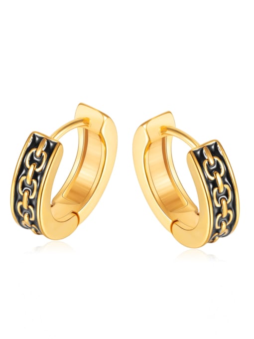 771 gold plated earrings Stainless steel Geometric Vintage Huggie Earring