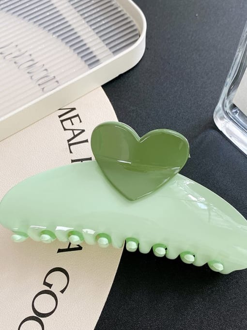 Green 13cm Alloy Resin  Enamel Trend Heart  Multi Color Jaw Hair Claw