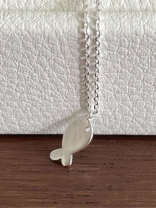 Boomer Cat 925 Sterling Silver Fish Minimalist Necklace 1