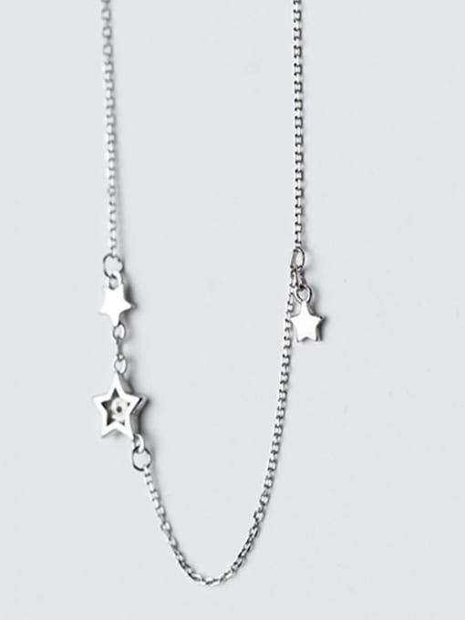 Rosh 925 Sterling Silver Cubic Zirconia Star Minimalist Necklace 2