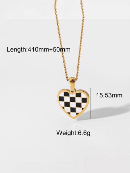 A TEEM Titanium Steel Enamel Heart Minimalist Necklace 2