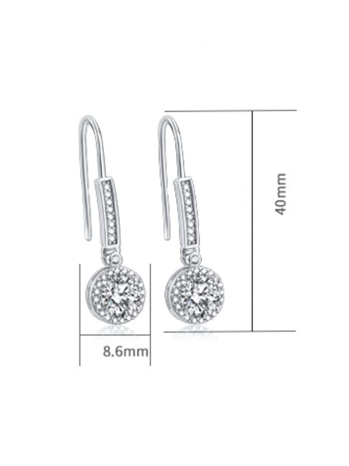 Dan 925 Sterling Silver Cubic Zirconia Geometric Minimalist Hook Earring 3