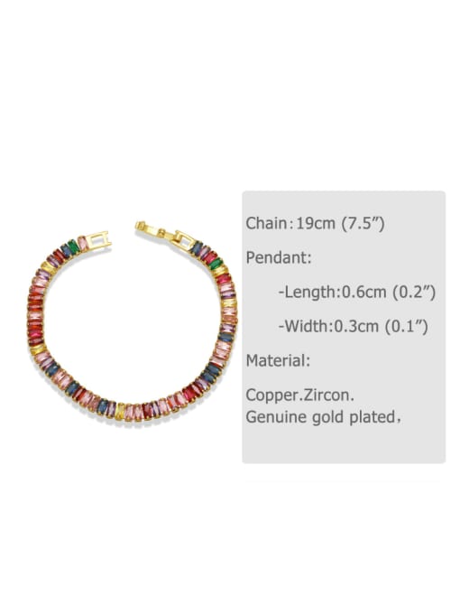 colour Brass Cubic Zirconia Geometric Minimalist Bracelet