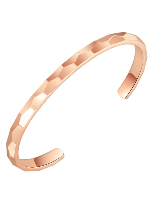 990 Rose Gold Plated Bracelet Titanium Steel Geometric Minimalist Cuff Bangle