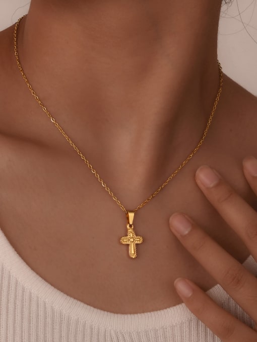 CONG Stainless steel Cross Hip Hop Regligious Necklace 2