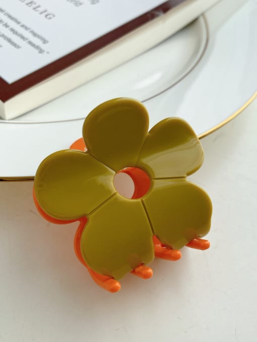 Orange stitching 5.5cm Cellulose Acetate Cute Flower Alloy Multi Color Jaw Hair Claw
