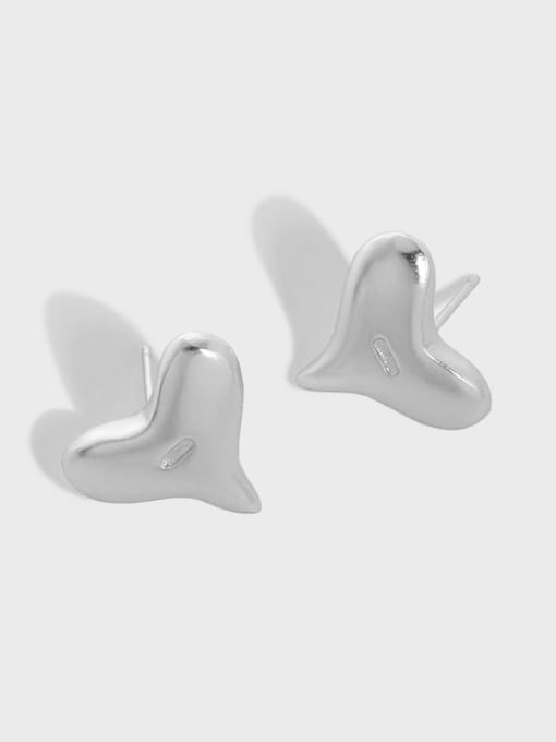 DAKA 925 Sterling Silver Heart Minimalist Stud Earring 0