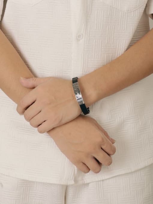 BSL Stainless steel Silicone Heart Minimalist Wristband Bracelet 1