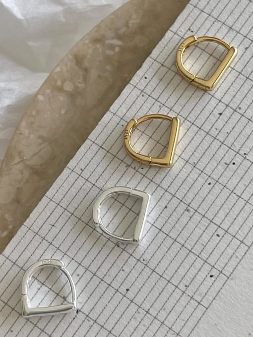 Boomer Cat 925 Sterling Silver Geometric Minimalist Huggie Earring 3